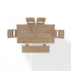 4pc Joanna Dining Set With Bench And 4 Ladder Back Chairs Rustic Brown - Crosley -Crosley GUEST 8768b501 f376 4908 8afa 52f9a270bc88