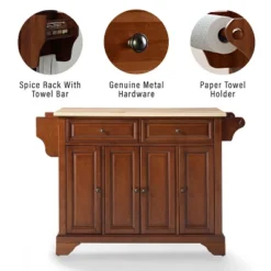 Lafayette Wood Top Full Size Kitchen Island/Cart Cherry/Natural - Crosley -Crosley GUEST 88b53f89 750a 49a0 97b9 42e8e3d54770