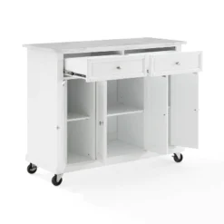 Avery Kitchen Island/Cart Distressed White/White Marble - Crosley -Crosley GUEST 8a56334d ee87 437b b87b de7a3d36aadf