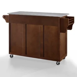 Eleanor Stainless Steel Top Kitchen Cart Mahogany/Stainless Steel - Crosley -Crosley GUEST 8bd2a519 ce48 4225 9434 d15bd54fc949