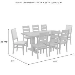 9pc Joanna Dining Set With 6 Ladder Back Chairs And 2 Upholstered Back Chairs Rustic Brown - Crosley -Crosley GUEST 8caed7a4 4bed 4c5d 98a1 b4a8c052eecc