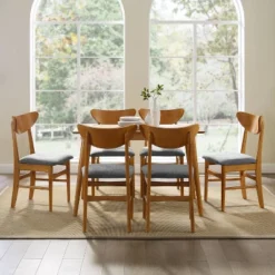 7pc Landon Dining Set With Wood Chairs - Crosley -Crosley GUEST 8ed5c019 1f68 46b4 bb19 31ca6594fc76