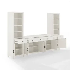 3pc Tara Sideboard And Bookcase Set Distressed White - Crosley -Crosley GUEST 9516b6d6 8bdd 4227 8517 d4ae91ccf9e0 1