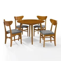 5pc Landon Round Dining Set With Wood Chairs - Crosley -Crosley GUEST 961c16b5 bc4d 440b b8e8 d5ef030cd9c9