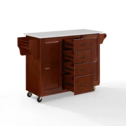 Eleanor Granite Top Kitchen Cart Mahogany - Crosley -Crosley GUEST 96265141 5f3f 419e 9234 9a5ef553407a