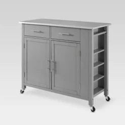 Full Savannah Stainless Steel Top Kitchen Island Cart - Crosley -Crosley GUEST 98688794 2ded 449a a9cf b323f51a43c2