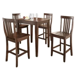 5pc Pub Dining Set With School House Stools - Crosley -Crosley GUEST 98828ca2 2529 41b7 96ec 465756d51025