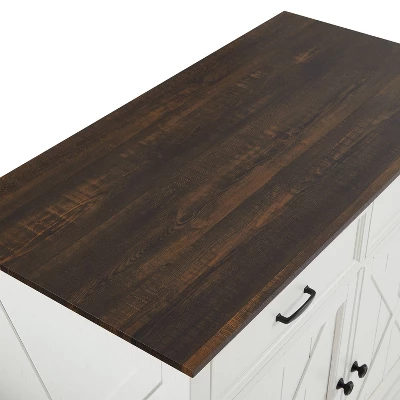 Clifton Kitchen Island Distressed White/Brown - Crosley 10 Clifton Kitchen Island Distressed White/Brown - Crosley - Image 10