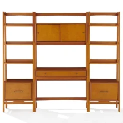 3pc Landon Desk And Bookcases Set Acorn - Crosley -Crosley GUEST 9c6c3d55 f507 41c2 addd 53ecc7f611a8