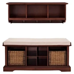 2pc Brennan Entryway Bench And Shelf Set - Crosley -Crosley GUEST 9d7cdcdc 5f83 4c7c 996f 4b470032d539