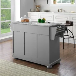 Alexandria Kitchen Island With Solid Granite Top Vintage Gray - Crosley -Crosley GUEST a11699e5 c124 48b5 bb5e 5c53d0bbe03c