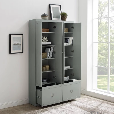 2pc Harper Entryway Set With 2 Pantry Closets Gray - Crosley 2 2pc Harper Entryway Set With 2 Pantry Closets Gray - Crosley - Image 2