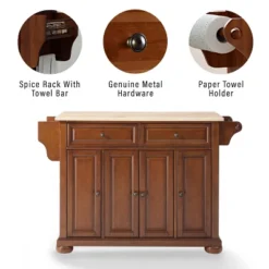 Alexandria Wood Top Full Size Kitchen Island/Cart - Crosley -Crosley GUEST a53e527e 7bd6 434f 8347 e98e0485def0