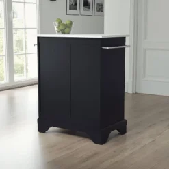 Lafayette Stone Top Portable Kitchen Island/Cart Black/White - Crosley -Crosley GUEST a5575e69 6c8b 4492 8644 7d33225b8588
