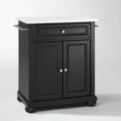 Alexandria Stone Top Portable Kitchen Island/Cart - Crosley -Crosley GUEST a812dd4e fa68 43b2 9e6d 5e87ce3a3bc8