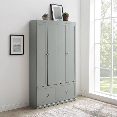 2pc Harper Entryway Set With 2 Pantry Closets Gray - Crosley 1 2pc Harper Entryway Set With 2 Pantry Closets Gray - Crosley