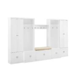 6pc Harper Entryway Set With Bench, Shelf, 2 Pantry Closets And 2 Hall Trees - Crosley -Crosley GUEST ab170331 9f03 4f32 9bfd 4f67b73f2f29