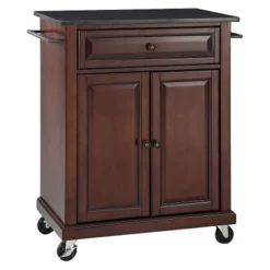 Solid Black Granite Top Portable Kitchen Cart/Island - Crosley -Crosley GUEST ae54de82 4e8e 48e1 976c 1af846e5591f