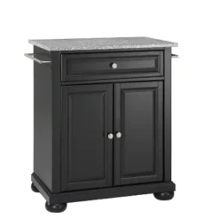Alexandria Gray Granite Top Portable Kitchen Island/Cart - Crosley -Crosley GUEST aed8057f 3618 4b34 9bb0 752ee3a7647e