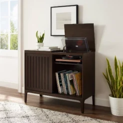Asher Record Storage Media Console Dark Brown - Crosley -Crosley GUEST af8afd28 f69a 4568 9a28 8138f1219738