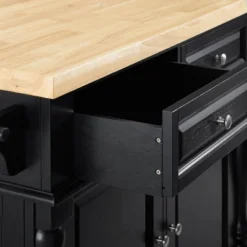 Oxford Butcher Block Kitchen Island Black - Crosley -Crosley GUEST afda8174 dddb 4dc1 8da3 4bb7886bc8df