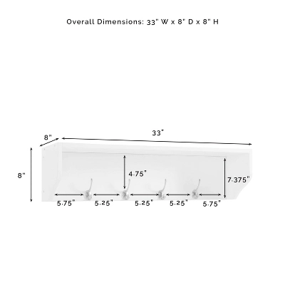 4pc Harper Entryway Set With Bench, Shelf And 2 Hall Trees - Crosley 13 4pc Harper Entryway Set With Bench, Shelf And 2 Hall Trees - Crosley - Image 13