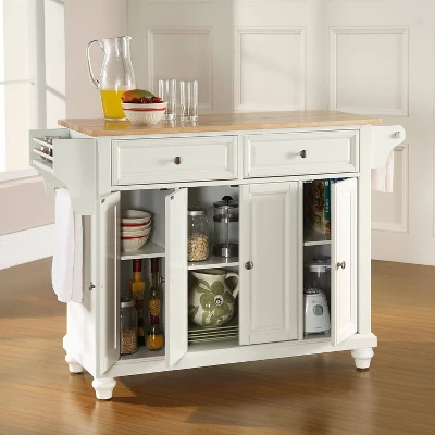 Cambridge Natural Wood Top Kitchen Island White - Crosley 2 Cambridge Natural Wood Top Kitchen Island White - Crosley - Image 2