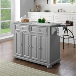 Alexandria Kitchen Island With Solid Granite Top Vintage Gray - Crosley -Crosley GUEST b187da39 2e2b 4dab be2c 5fd9546a93cb