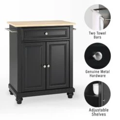 Cambridge Wood Top Portable Kitchen Island/Cart Black/Natural - Crosley 11 Cambridge Wood Top Portable Kitchen Island/Cart Black/Natural - Crosley -Crosley GUEST b1bf6200 e89f 41a0 8600 42d3cfe9e12f