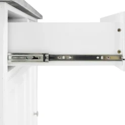 Avery Kitchen Island/Cart Distressed White/White Marble - Crosley -Crosley GUEST b50dce41 ec55 4731 a9f2 9f969afbf385