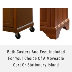 Lafayette Wood Top Full Size Kitchen Island/Cart Cherry/Natural - Crosley -Crosley GUEST b517e080 b205 46b1 9a7d b8a75cd0999f