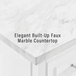Cutler Faux Marble Top Kitchen Island White/White Marble - Crosley -Crosley GUEST b622a164 3765 4766 87a6 ecebda6675be