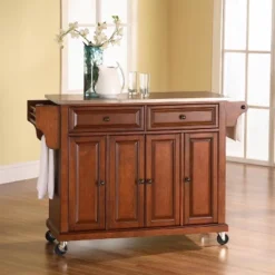 Full Size Stainless Steel Top Kitchen Cart - Crosley