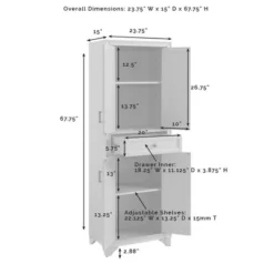 3pc Tara Sideboard And Pantry Set Distressed Gray - Crosley -Crosley GUEST b771ed07 7953 4743 b2d4 a6d85c8bd040