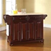 Alexandria Wood Top Full Size Kitchen Island/Cart Mahogany - Crosley