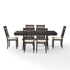 Hayden 7pc Extendable Dining Set With 6 Slat Back Chairs Slate - Crosley -Crosley GUEST bcbb751c c676 486f b70d bb6ea7beb335