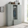 3pc Harper Entryway Set With Hall Tree And 2 Pantry Closets Gray - Crosley