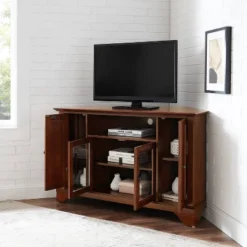LaFayette Corner TV Stand For TVs Up To 48" Dark Red - Crosley -Crosley GUEST bf680ad5 037c 440d a918 5989518fd378