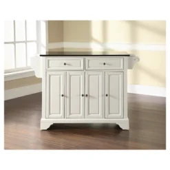 LaFayette Solid Black Granite Top Kitchen Island - White - Crosley -Crosley GUEST c0f08c7a acfd 40cd 958d 27e6e4bf6401