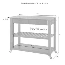 Gray Granite Top Kitchen Prep Cart With 2 Upholstered Saddle Stools - Crosley 19 Gray Granite Top Kitchen Prep Cart With 2 Upholstered Saddle Stools - Crosley -Crosley GUEST c1a4e151 ae56 405b 9e87 7ae6bee8db1e