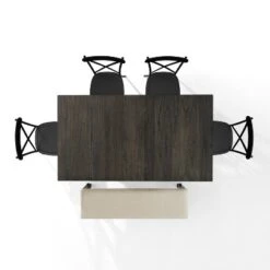 6pc Hayden Extendable Dining Set With Camille Chairs Matte Black/Slate - Crosley -Crosley GUEST c3d29f97 c47f 43a7 aa52 21e7e4862509