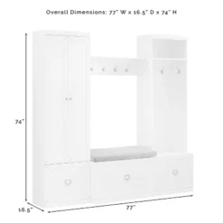 4pc Harper Entryway Set With Bench, Shelf, Hall Tree And Pantry Closet - Crosley -Crosley GUEST c8061570 ff6a 4312 ba13 0bff60034e95