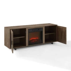 58" Silas Low Profile TV Stand For TVs Up To 65" With Fireplace Walnut - Crosley -Crosley GUEST c8ae0da2 f1ac 43ae 9b9e a9953f450bac