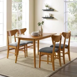 5pc Landon Rectangle Dining Set With Wood Chairs - Crosley 10 5pc Landon Rectangle Dining Set With Wood Chairs - Crosley -Crosley GUEST ca42f571 05a1 4544 b108 e0cf012bb99d