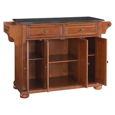 Alexandria Black Granite Top Kitchen Island - Wood & Cherry - Crosley 1 Alexandria Black Granite Top Kitchen Island - Wood & Cherry - Crosley