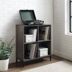 Jacobsen Record Storage Cube Bookshelf Brown Ash - Crosley -Crosley GUEST ca4eac83 2ccd 4310 8100 290b4ddf0c31