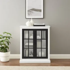 Cecily Stackable Storage Pantry White/Matte Black - Crosley -Crosley GUEST cb30c0cf 4429 4b34 a5d7 311fa2076339