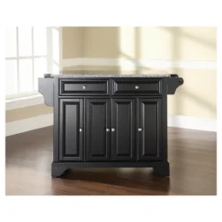 LaFayette Solid Granite Top Kitchen Island - Black - Crosley -Crosley GUEST cbbe3c94 5ed2 4f99 83c3 2ab079caaa1e