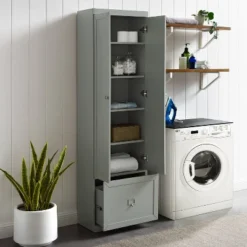 Harper Convertible Pantry Closet Gray - Crosley -Crosley GUEST cd8631c0 bbd3 4fe0 84a1 7bdd3376a521