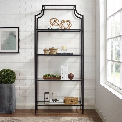 80" Aimee Glass Etagere Oil Rubbed Bronze - Crosley 2 80" Aimee Glass Etagere Oil Rubbed Bronze - Crosley - Image 2